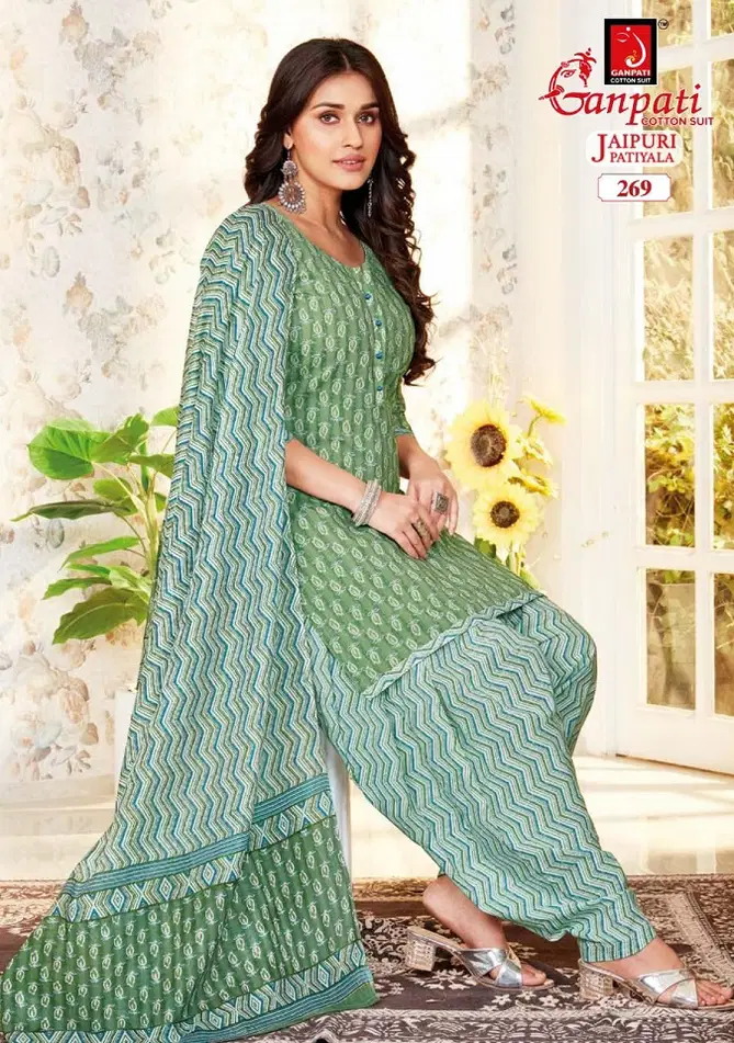 Jaipuri Patiyala Vol 12 By Ganpati Cotton Printed Dress Material Wholesale Price In Surat
